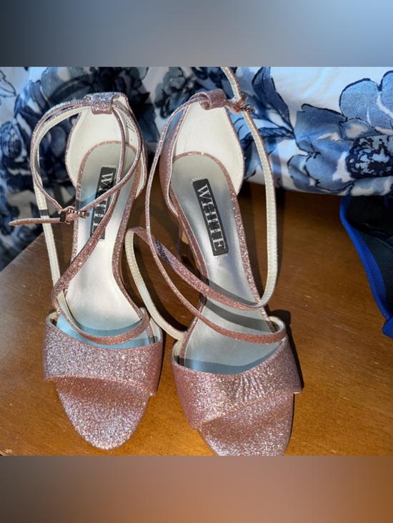WHIT Shoes - WHIT Rose Gold Glitter Strappy Heeled Sandals